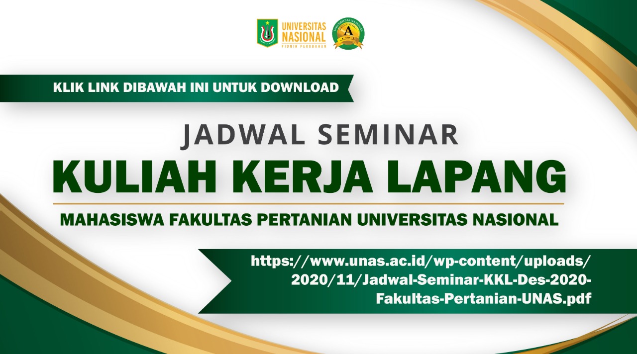 Read more about the article JADWAL SEMINAR KULIAH KERJA LAPANG MAHASISWA FAPERTA UNAS